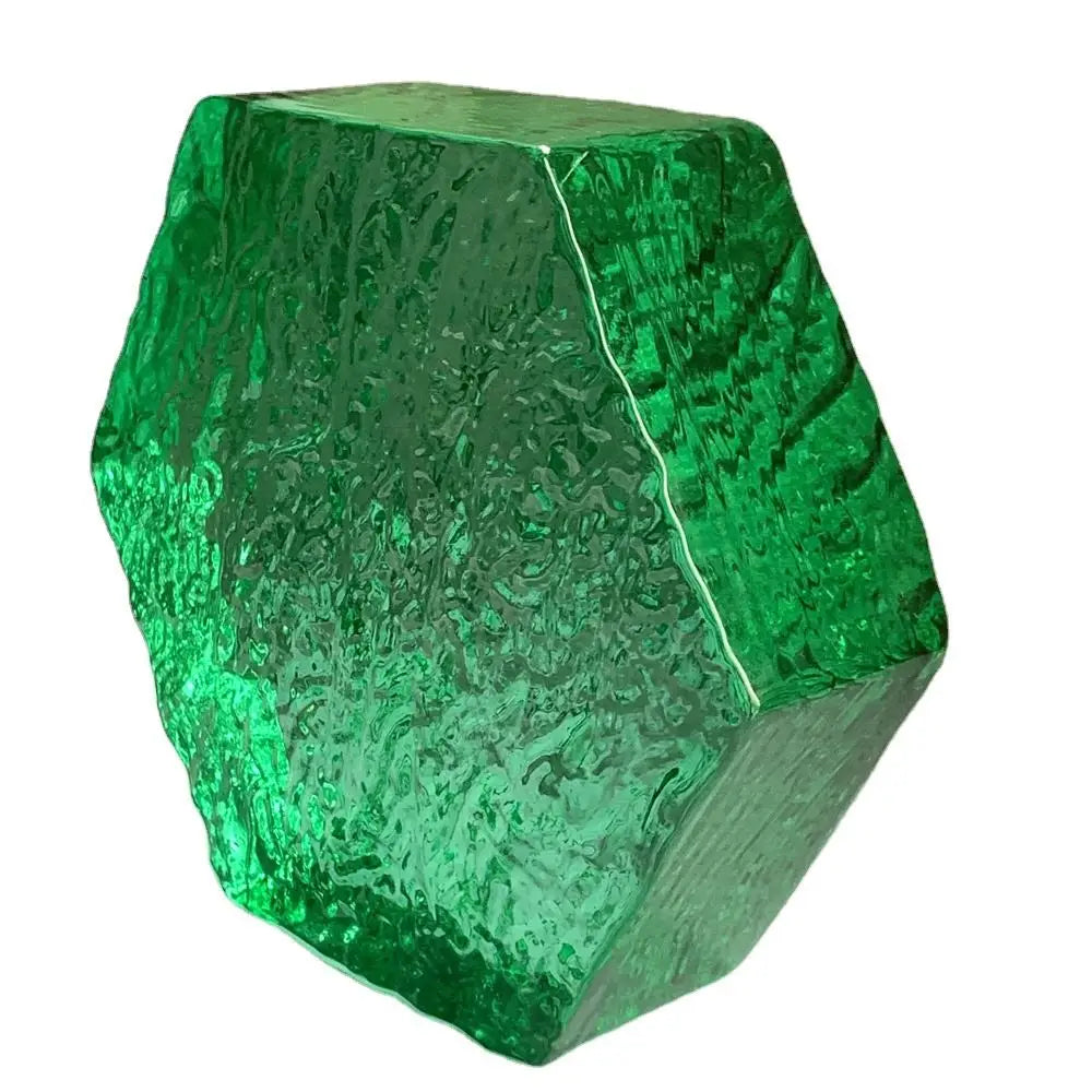 Customize 150*150*50mm Wholesale Hexagon Textured Clear Green Crystal Glass Bricks Block for House Decoration