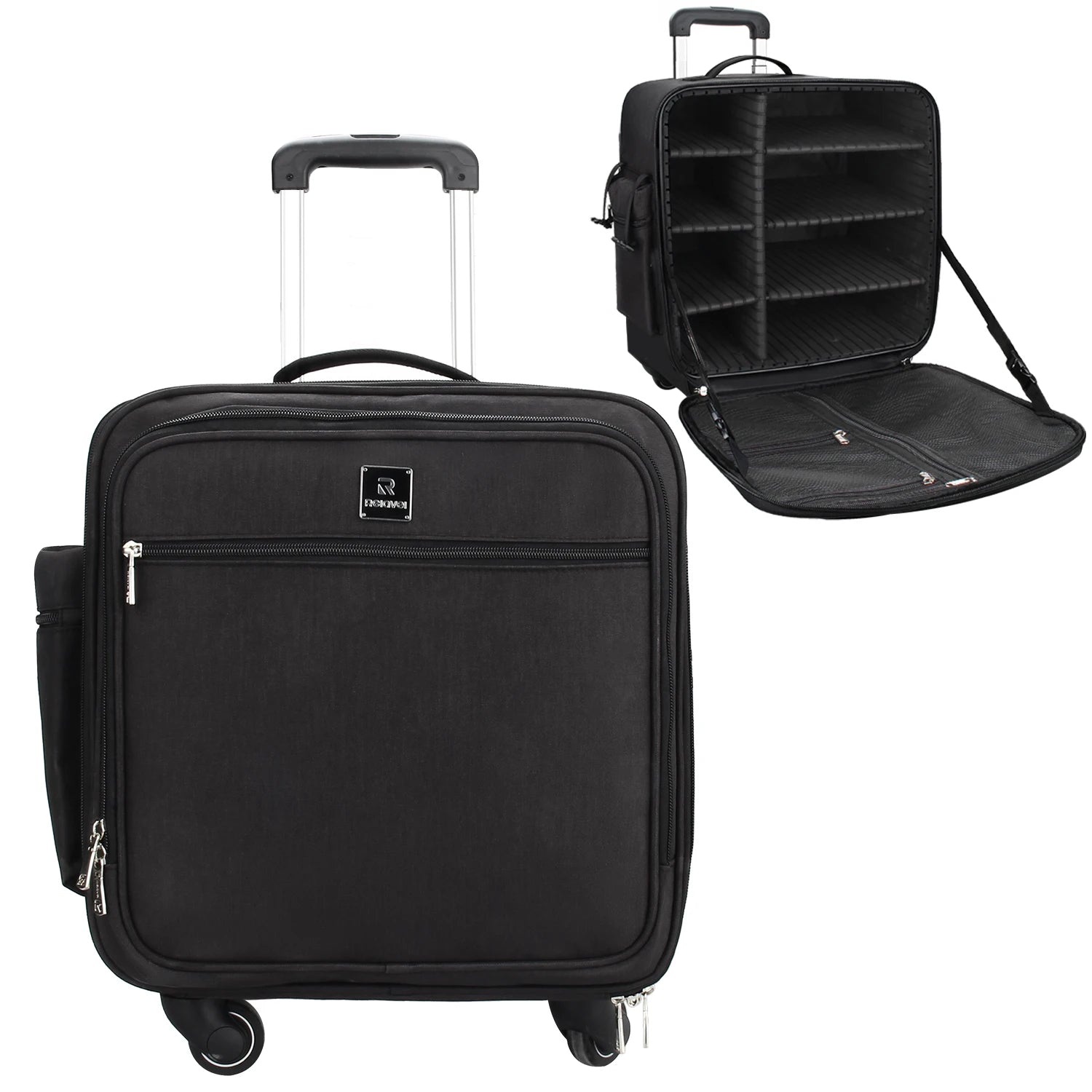 Relavel Extra Large Capacity Makeup Artist Train Case Trolley Travel Cosmetic Brush Holder Salon Hairdresser