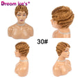 Wholesale Finger Water Wave Wig 100% Brazilian Human Hair Pixie Cut Wigs Short Bob Non Lace Closure Frontal Wigs for Women