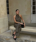 Hot Selling Halter Sleeveless Casual Women Casual Top and Pants Two Piece Set