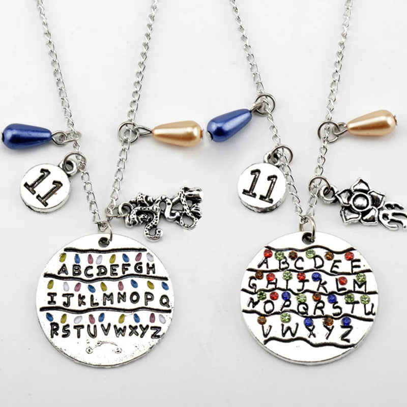 Fashion Trendy Jewelry Stranger Things Eleven 26 English Initial Letter Necklace