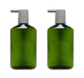350ml 500ml 700ml Eco-Friendly PET Plastic Shampoo Bottle Flat Square Green Mist Screw Cap Body Moisturizer Lotion Pump Bottle