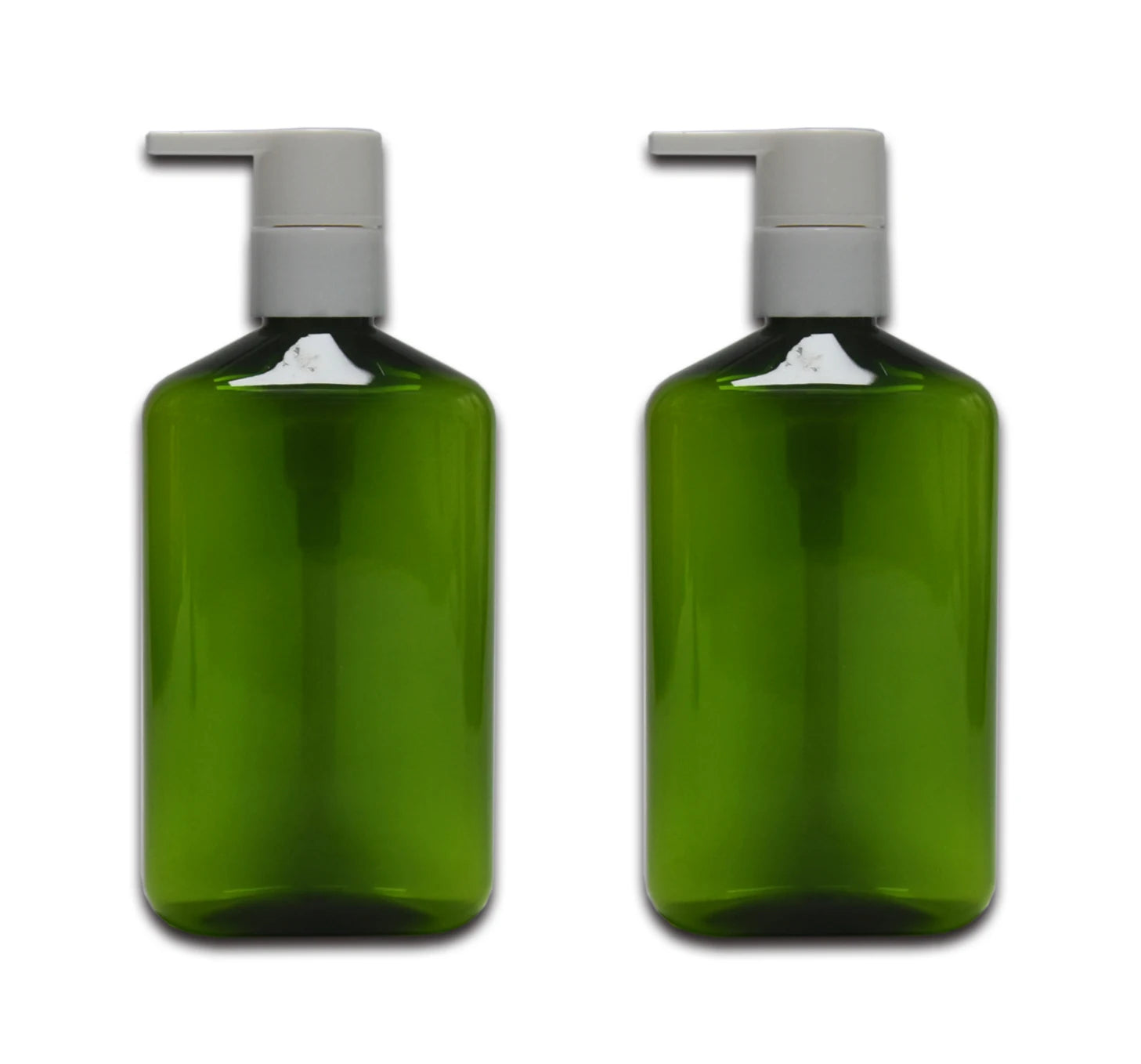350ml 500ml 700ml Eco-Friendly PET Plastic Shampoo Bottle Flat Square Green Mist Screw Cap Body Moisturizer Lotion Pump Bottle