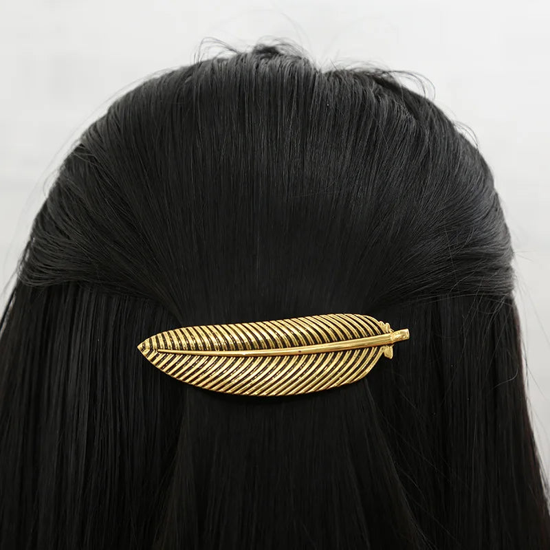 In Stocks! Vintage Hair Prong Handmade Metal Alloy Feather Headpiece Trendy Hair Clips Hairpin Viking Hair Clips