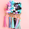 Colorful Cross Keychain Cute Bunny Vase Heart Pendant Holiday Gift Easter Silicone Keychains Silicone Beads