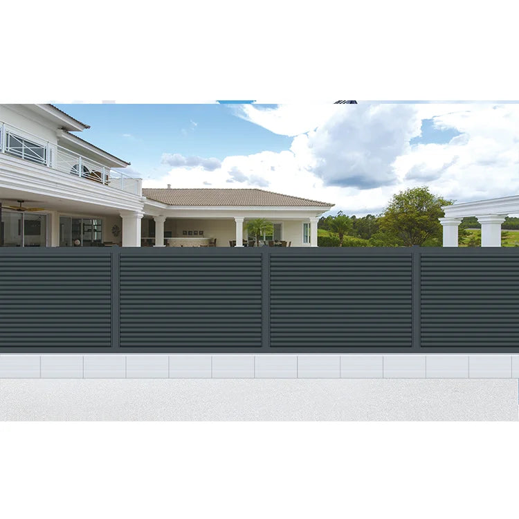 Composite Anti-climb Fence Panel Horizontal Louver Metal Aluminum Powder Coating Garden Fence Aluminum Gate Customized Size