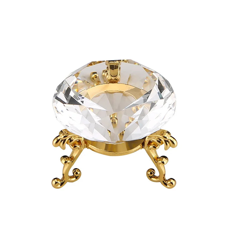Luxury Wedding Table Decoration Artificial Crystal Glass Diamond Engraved 60mm Paperweight Carved Etched Figurine Souvenir