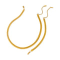 6MM Hip Hop 18k Gold Plated Stainless Steel Necklace Bracelet Jewelry Chains Sets for Women