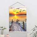 Full Drill 5D Sunrise Landscape Painting  Wholesale DIY Rhinestone Mosaic For Home Decor Sunset Beach Diamond Painting Kits