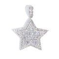 Luster Jewelry Zircon Stone Pentagram 925 Sterling Silver Hiphop Pendant