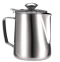 Manufactures Hot Sale Silver Finished 350ml Stainless Steel Coffee Pitcher Craft Latte Milk Frothing Pitcher Jug With Lid