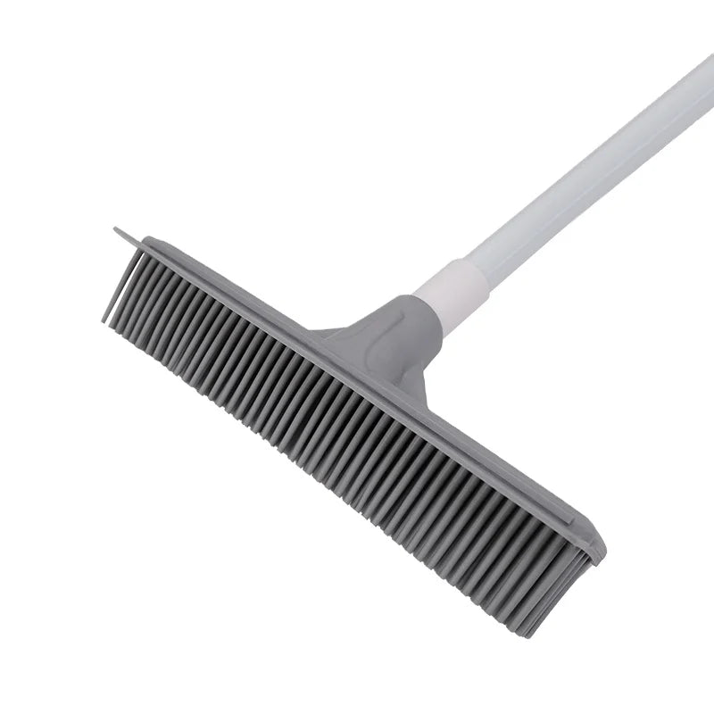 DOOSO Floor Scrubbing Broom 2 in 1 Magic Rubber Broom with Rubber Seal with Squeegee