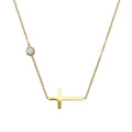 Niche Retro Cross Necklace Waterproof Stainless Steel Necklace Zirconium Pendant Clavicle Chain Necklace for Women