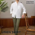 Shinesia Custom Mens Casual Linen Long Sleeve Shirt Linen Blouse Clothing Pure Oversized Men Cotton Linen Shirt for Men