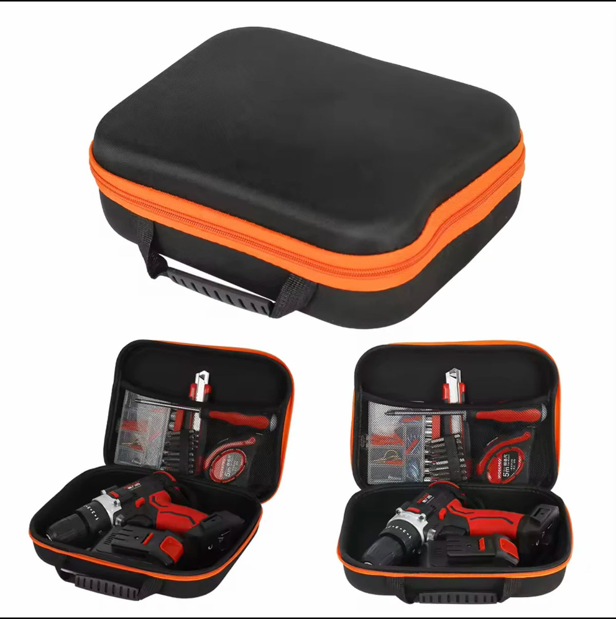 Customized EVA Nylon+Velvet Hard Shell Shockproof Dustproof Waterproof Hardware Tools Electric Drill Tool Case