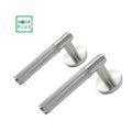 Doorplus European Style Luxury Square Rose Door Handle With Lock Knurled Kitchen Bedroom Privacy Lever Handle for Interior Door