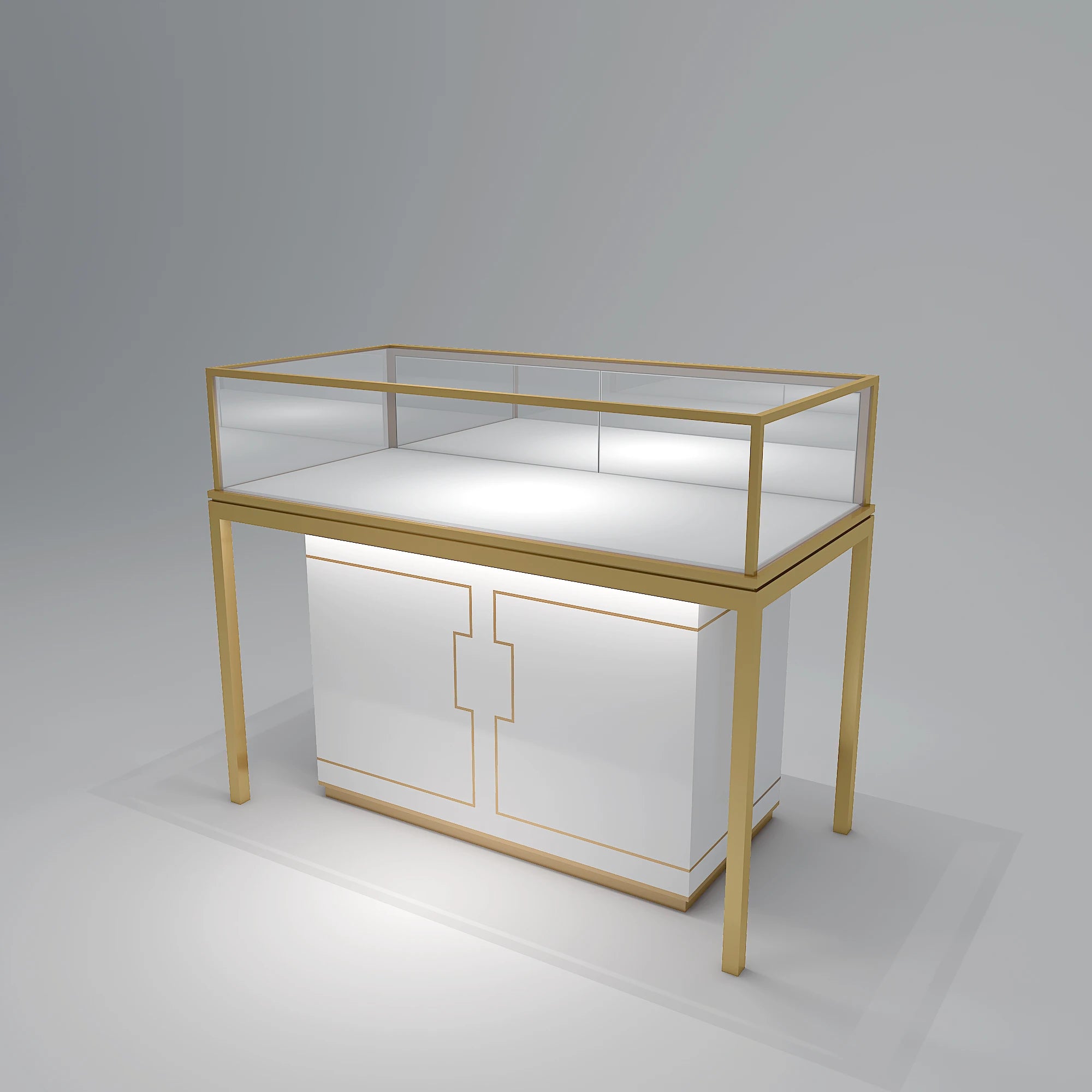 Custom Factory Price Modern Retail Shop Wood Glass Counter Stand Luxury Jewelry Showcase Display Cabinet