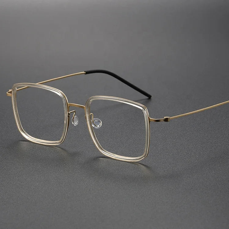 2023 New Trendy Vintage Eyeglass Frames Women's Optica Pure Titanium Ultra Light Square Shenzhen Eyewear Products