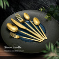 Wholesale Fork and Spoon Flatware Stainless Steel Reusable Titanium Cutlery Gold for Wedding