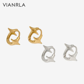 VIANRLA 18K Gold Earring 925 Sterling Silver Jewelry Hoop Earring Star Lovely Style