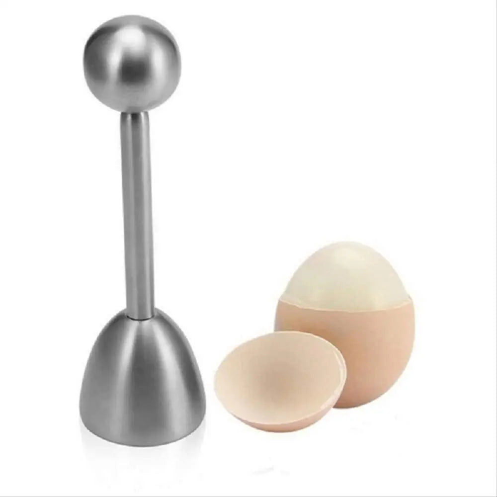 Eco-Friendly Stainless Steel Egg Opener Kitchen Topper for Boiled and Cooked Eggs Metal Egg Cutter Crusher