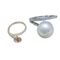 WHOLESALE BULK PRICE 925 Sterling Silver Adjustable DIY RING for Round Pearlstone18k Gold Plating DIY Accessories Silver