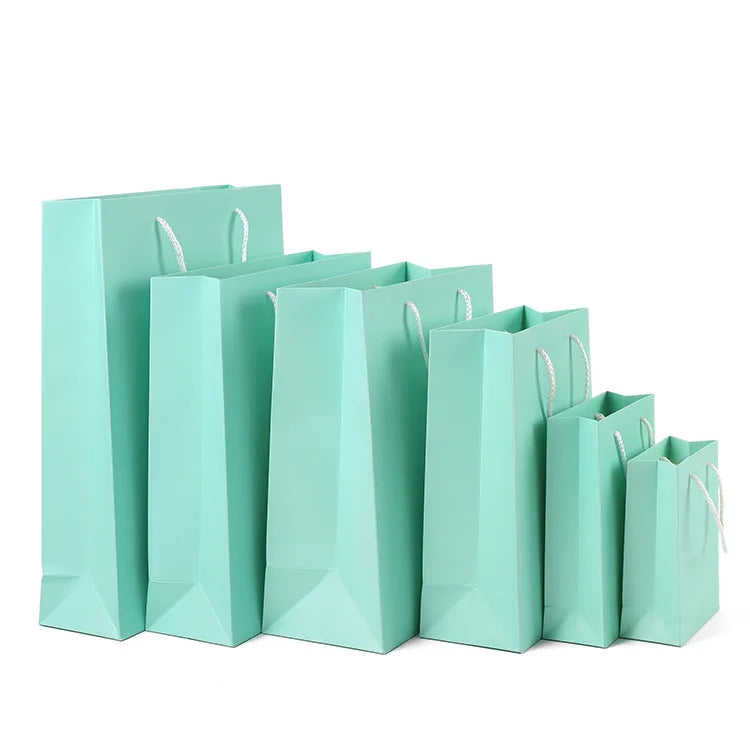 High Quality Eco Friendly Mint Green Paper Bag With Film Lamination