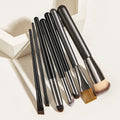 Professional Private Label Cosmetic Tool Eye Mask Face Black 9pcs Makeup Brushes