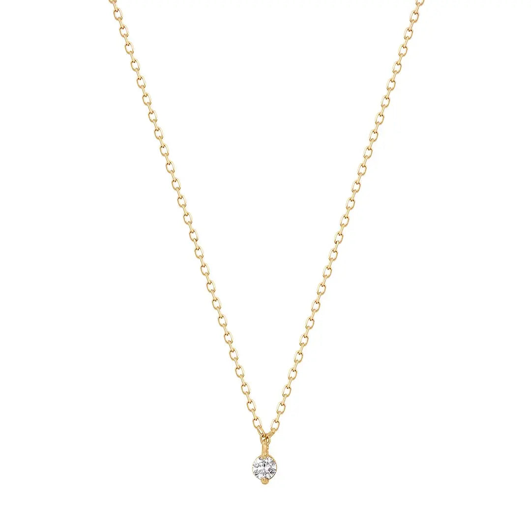 Simple Design Floating Diamond Solitaire Necklace Gold Necklace for Women