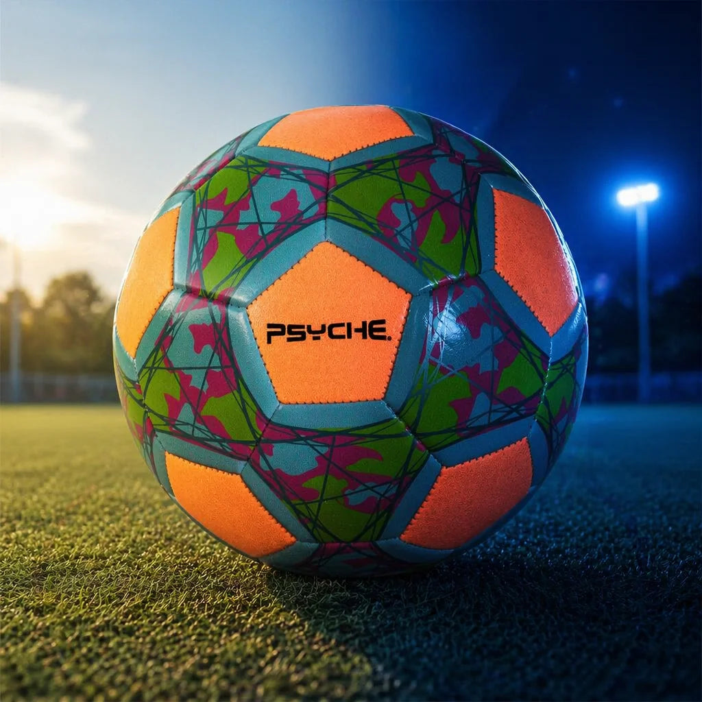 High-Visibility Fluorescent Soccer Ball Size 5 Machine-Stitched Training Football for Pro Outdoor Field Play