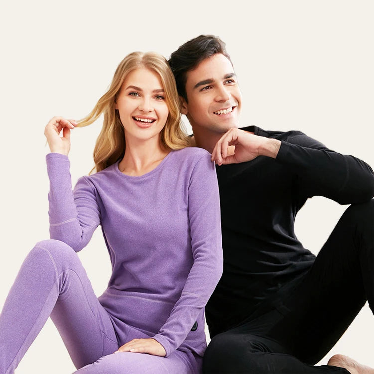 Electrical USB Heated Polyester Thermal Underwear for Men Women Winter Heating Soft Lightweight Thick Long Breathable John