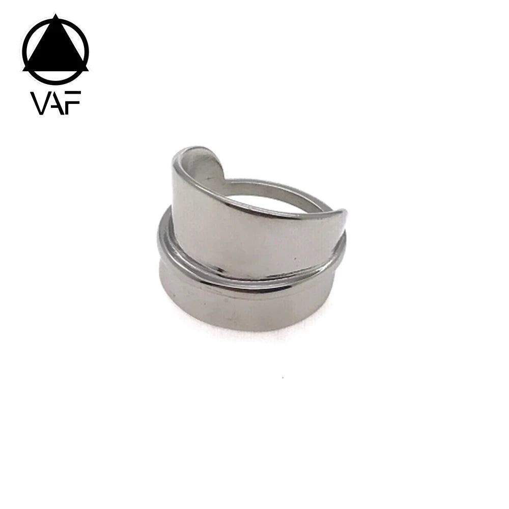 VAF Broad Stripe Smooth Men'S Stainless Steel Ring Bagues Acier Inoxydable Anillo Hombre