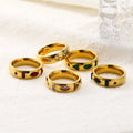 Nabest Waterproof Stainless Steel Cubic Zirconia Ring Jewelry Women PVD Plated Minimalism Vintage Wedding Rings