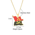 BINSHUO Wholesale Custom Stainless Steel Jewelry Drop Oil Angola Nation Flag Map Men Pendant Couples Charm Necklace for Women