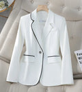 High Quality Women's Formal Blazer Long Sleeve Office Outwear with Pockets and Button Decoration New Work Suit Jackets