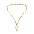 Fashion Bohemian Jewelry Women Boho Necklace Gold Smile Chain Metal Drop Links Freshwater Pearl Pendant Necklace