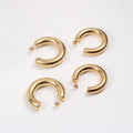 Chunky Big c Shape Earrings Stainless Steel Bold Gold Plated Women Cuff Jewelry Stud Earring Fashion Accessories Jewelry