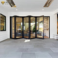 NFRC AS2047 Outdoor Safty Waterproof Veranda Double Tempered Glass Bi Folding Exterior Foldable Door for Terrace