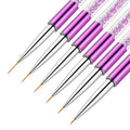 Paint Brush Liner 3d Detail Nail Art Brushes Liner 5/7/9/11/15/20mm Purple Nail Brush Plastic Handle