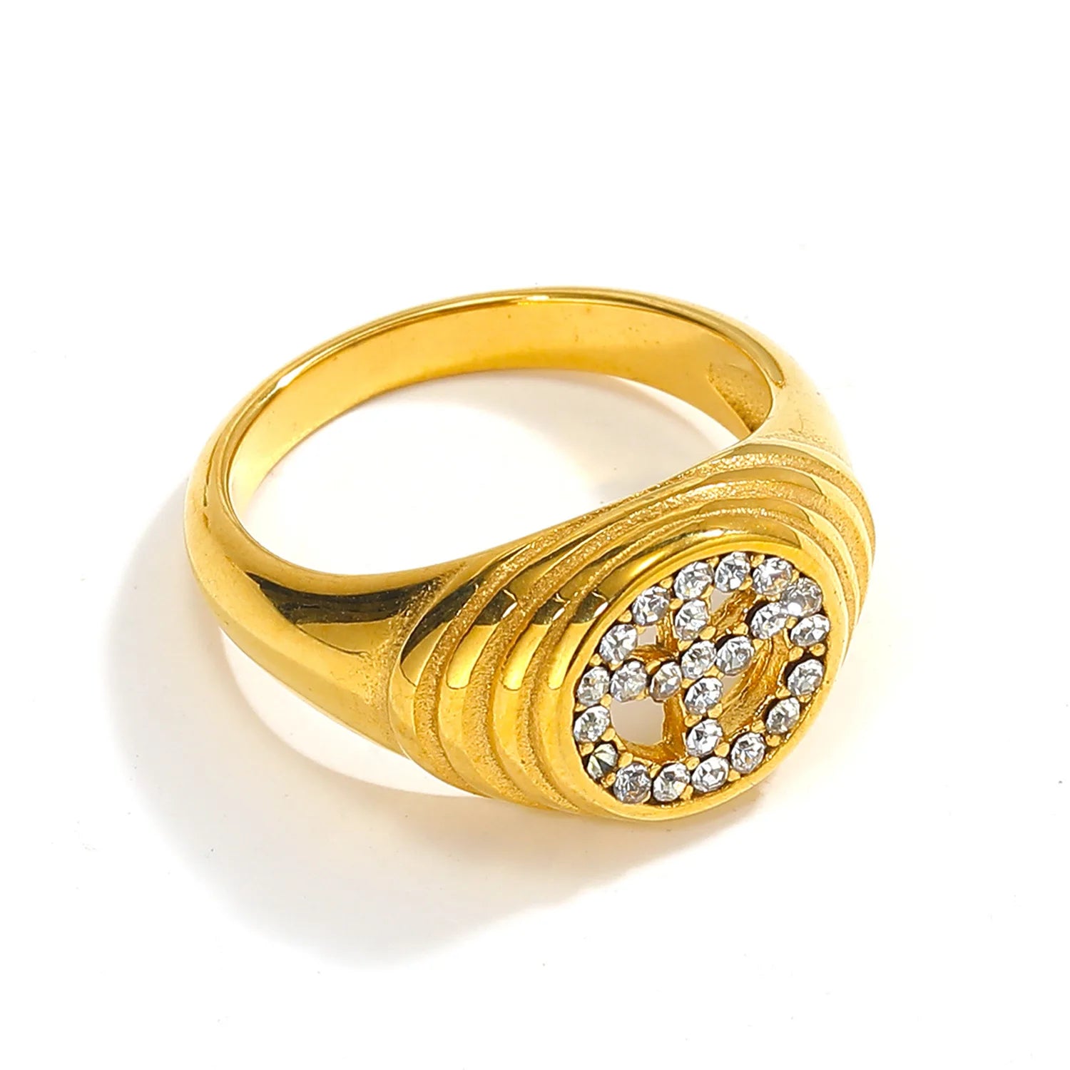 Fenyi Wholesale Jewelry Women's Unique Waterproof and Rust-proof Popular 18k Gold-plated Stainless Steel Jewelry Ring Gift