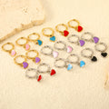 TRENDY Earrings Jewelry Simple Design Stainless Steel Gold Plated Colored Enamel Heart Drop Earring for Women Girls