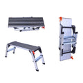 Movable Combination Ladders Folding Step Ladder Car Wash Aluminum EN131 OEM Household Silver Modern 150kg Load Capacity 18