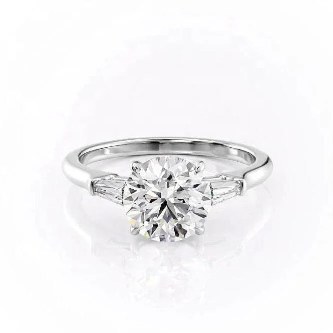 Wholesale Custom 14K White Golid Gold Six Claws Moissanite Ring Gra Certified 2ct 8mm D Color Moissanite Engagement Rings