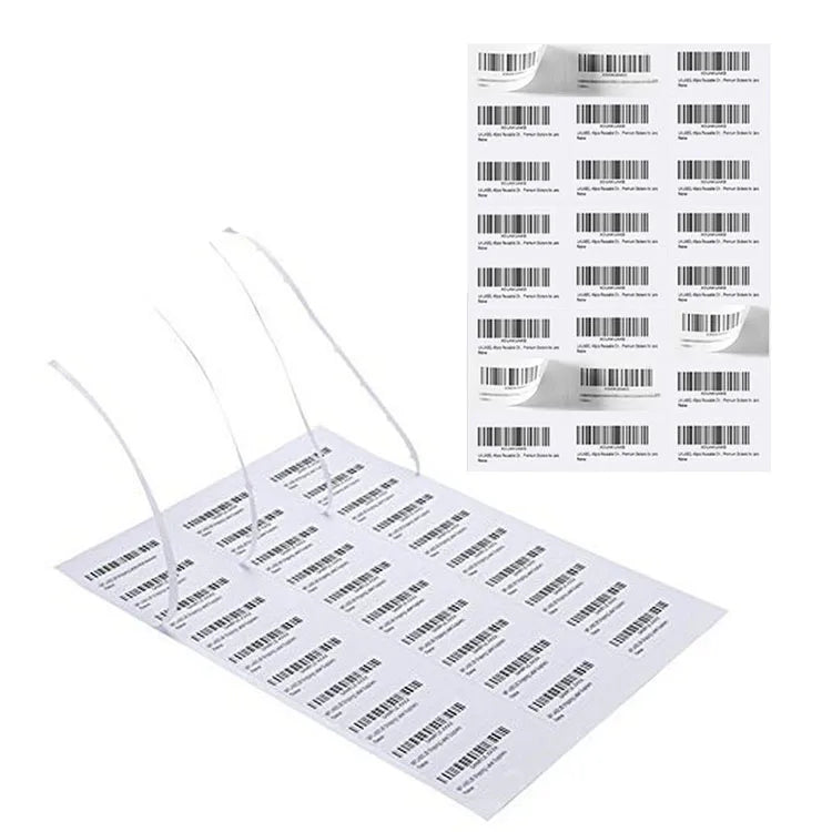 45 A4 Custom Waterproof Self-Adhesive Label Printing Paper Self-Sealing 'Kiss-Cut' Sticker Sheet Custom Logo 100 Sheets Pack
