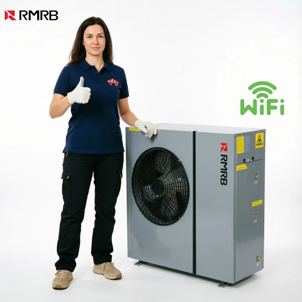 10.8kW R32 ErP A+++ Air Source Heat Pump Gas Metal Commercial & Household Swimming Pool & DHW Heater WiFi Control Energy-Saving