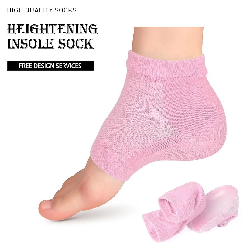 Cmax Height Max Sock Insoles Invisible Shoe Lift Heel Pads Sox Half Height Increase Socks for Women Men