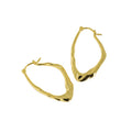 Minimalism 925 Sterling Silver 18K Gold Plated Irregular Texture Design Big Hoop Earings for Women