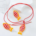 New Style  Resin Tropical Fish Earring Necklace Set for Women Clown Fish Pendant Cute Jewelry