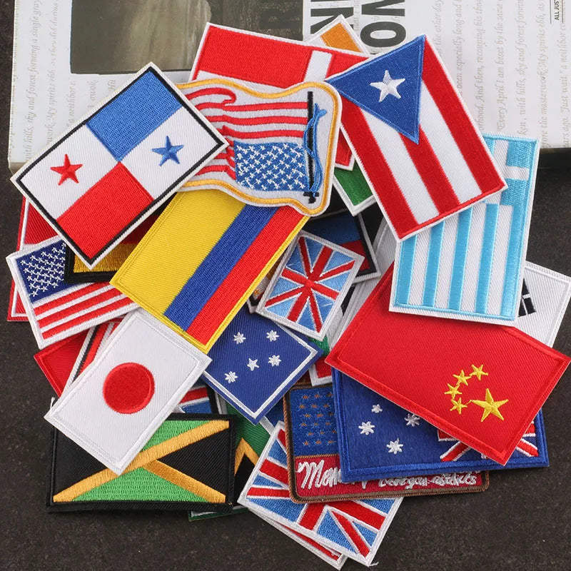 2026 Wholesale Custom Accessories 3d Country Embroidery Badge National Flag Patch