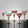 Gift Creative Mexican Custom Coloured Coupe Hand Painted Unique Martini Glass Goblets Margarita Cristal Wine Cocktail Glasses